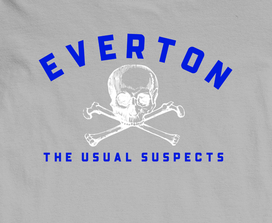 'EVERTON USUAL SUSPECTS' TEE SHIRT - GREY/BLUE