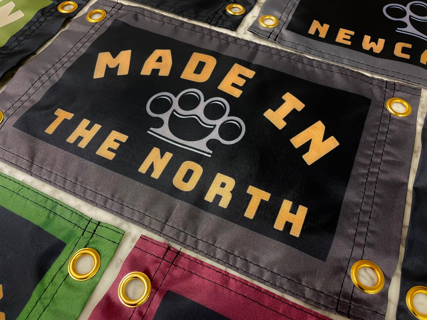 'MADE IN THE NORTH' (Knuckleduster) Wall Pennant