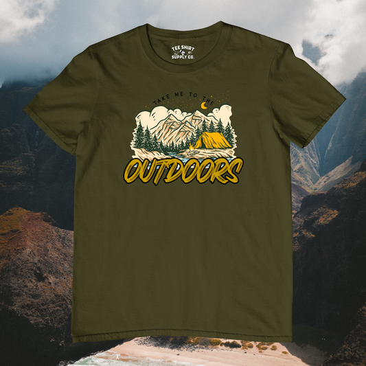 'TAKE ME TO THE OUTDOORS' TEE SHIRT