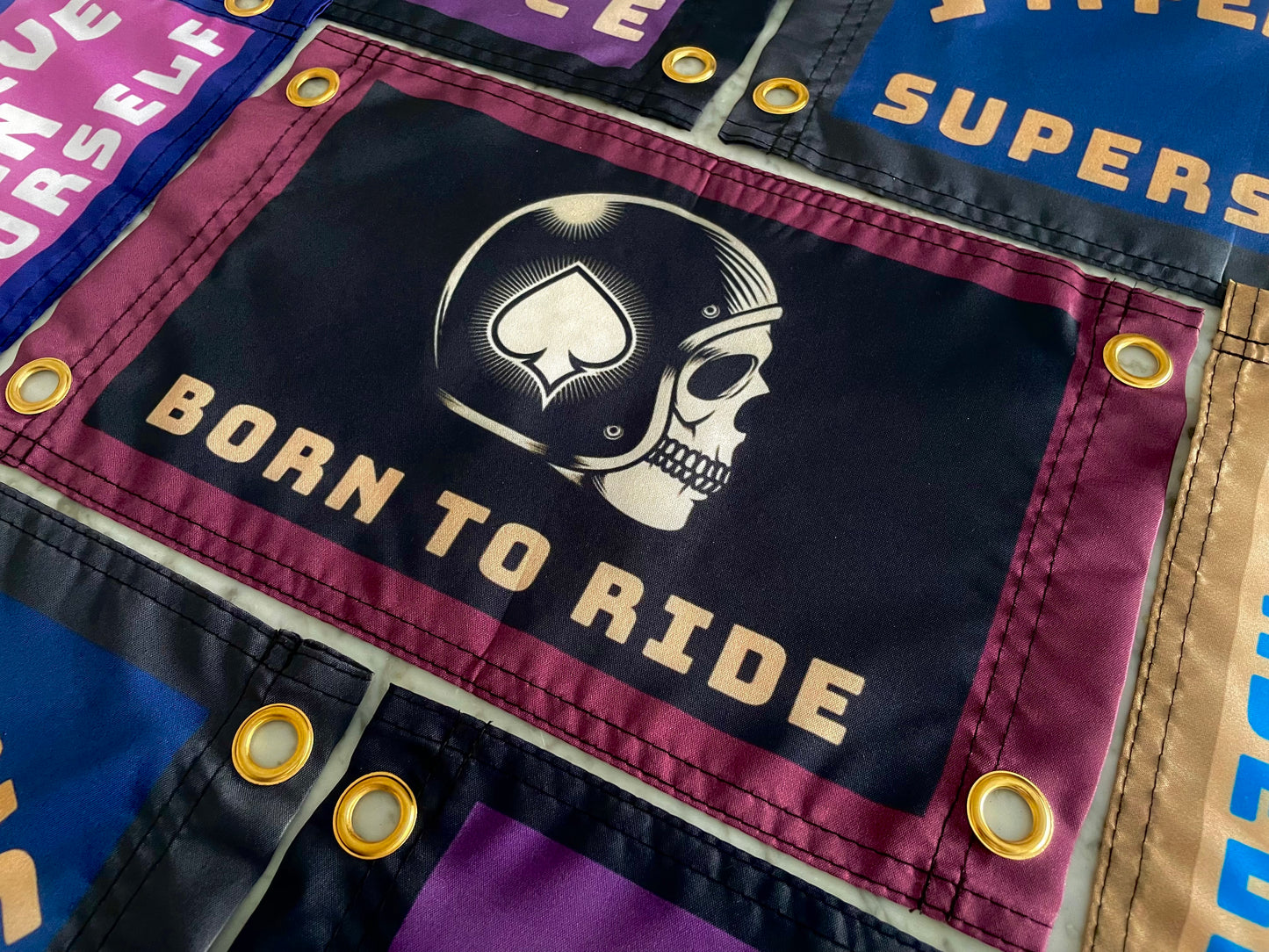 'BORN TO RIDE' Wall Pennant