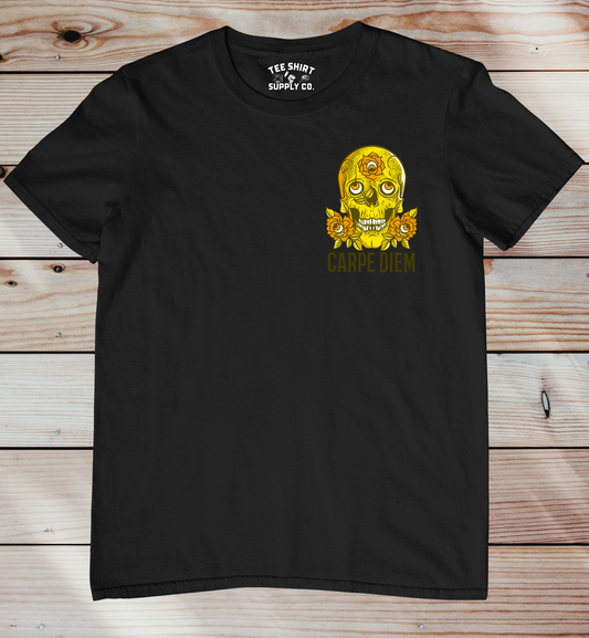 'CARPE DIEM' SUGAR SKULL TATTOO TEE SHIRT