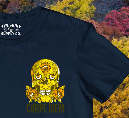 'CARPE DIEM' SUGAR SKULL TATTOO TEE SHIRT
