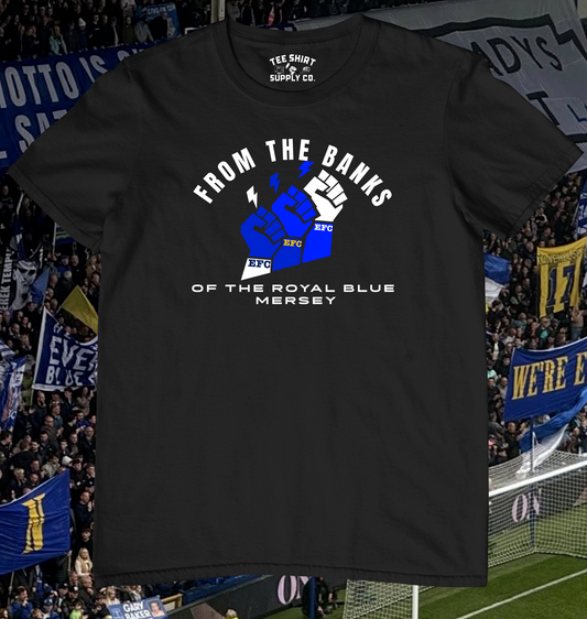 'ROYAL BLUE MERSEY' TEE SHIRT - BLACK