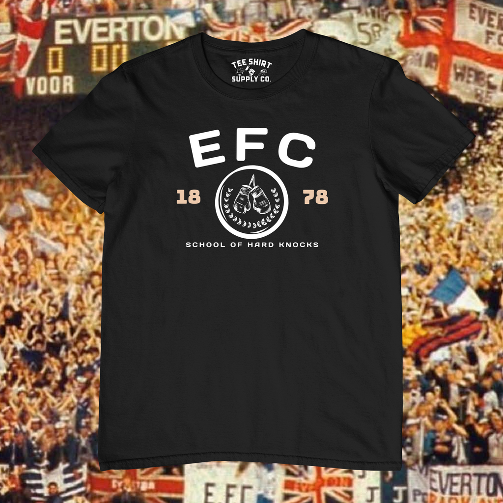 'EFC - SCHOOL OF HARD KNOCKS' TEE SHIRT -  BLACK