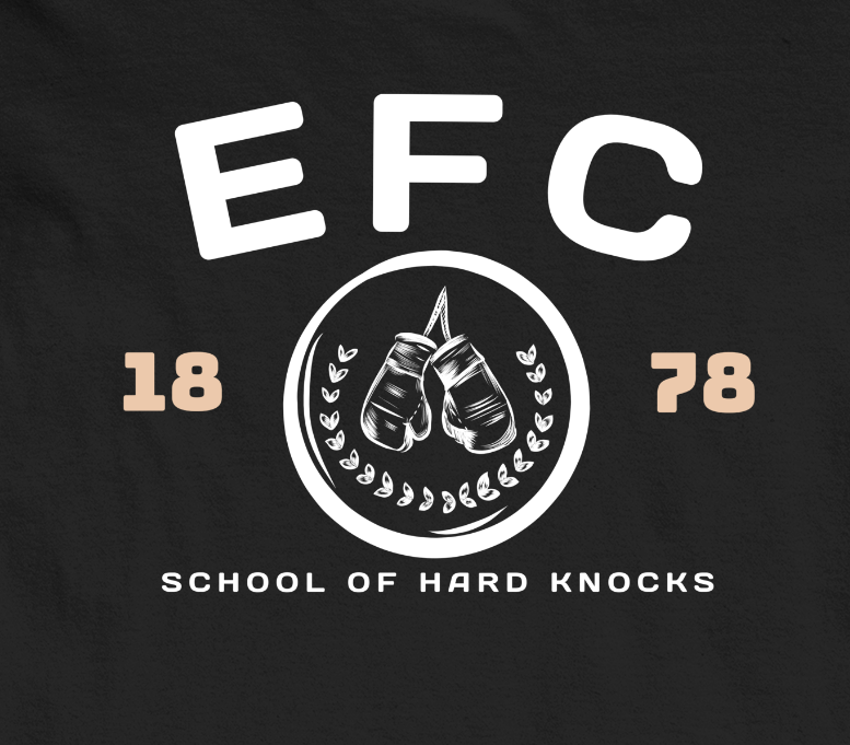 'EFC - SCHOOL OF HARD KNOCKS' TEE SHIRT -  BLACK
