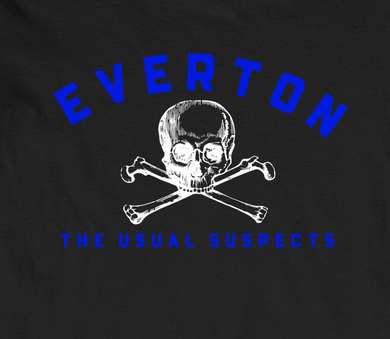 'EVERTON USUAL SUSPECTS' TEE SHIRT -  BLACK/BLUE