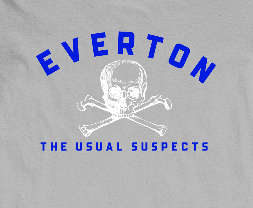 'EVERTON USUAL SUSPECTS' TEE SHIRT -  GREY/BLUE