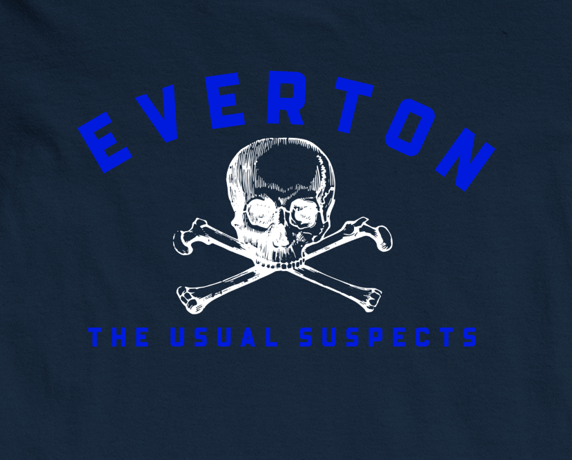 'EVERTON USUAL SUSPECTS' TEE SHIRT -  NAVY/BLUE