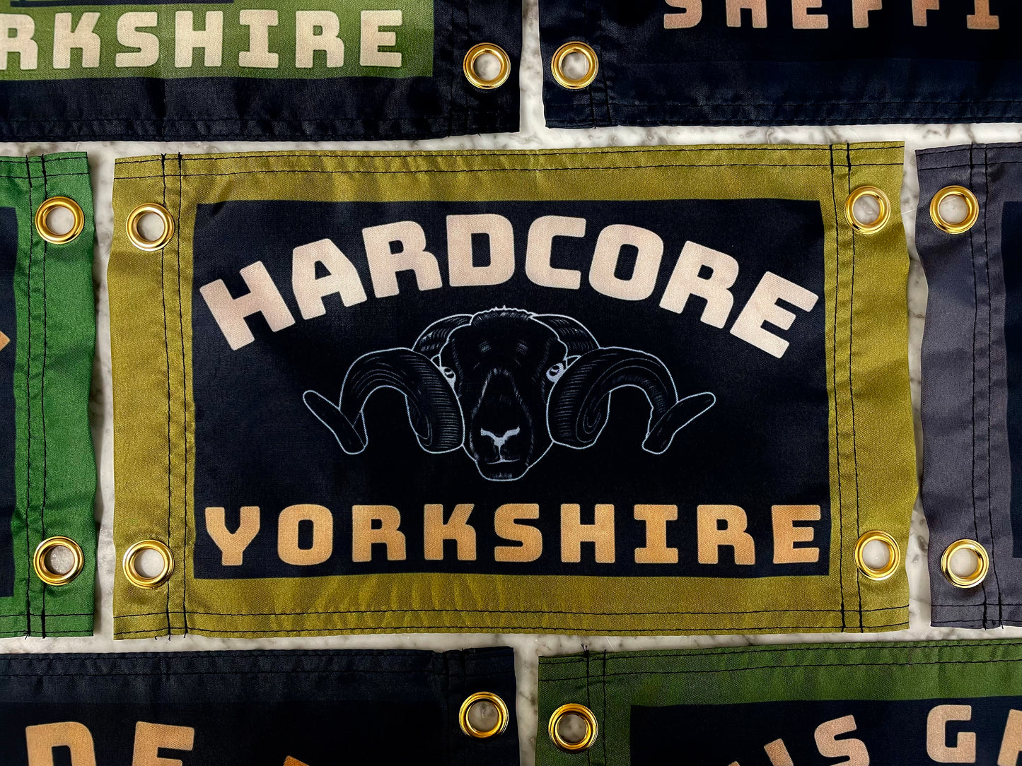 'HARDCORE YORKSHIRE' (Swaledale Sheep) Wall Pennant