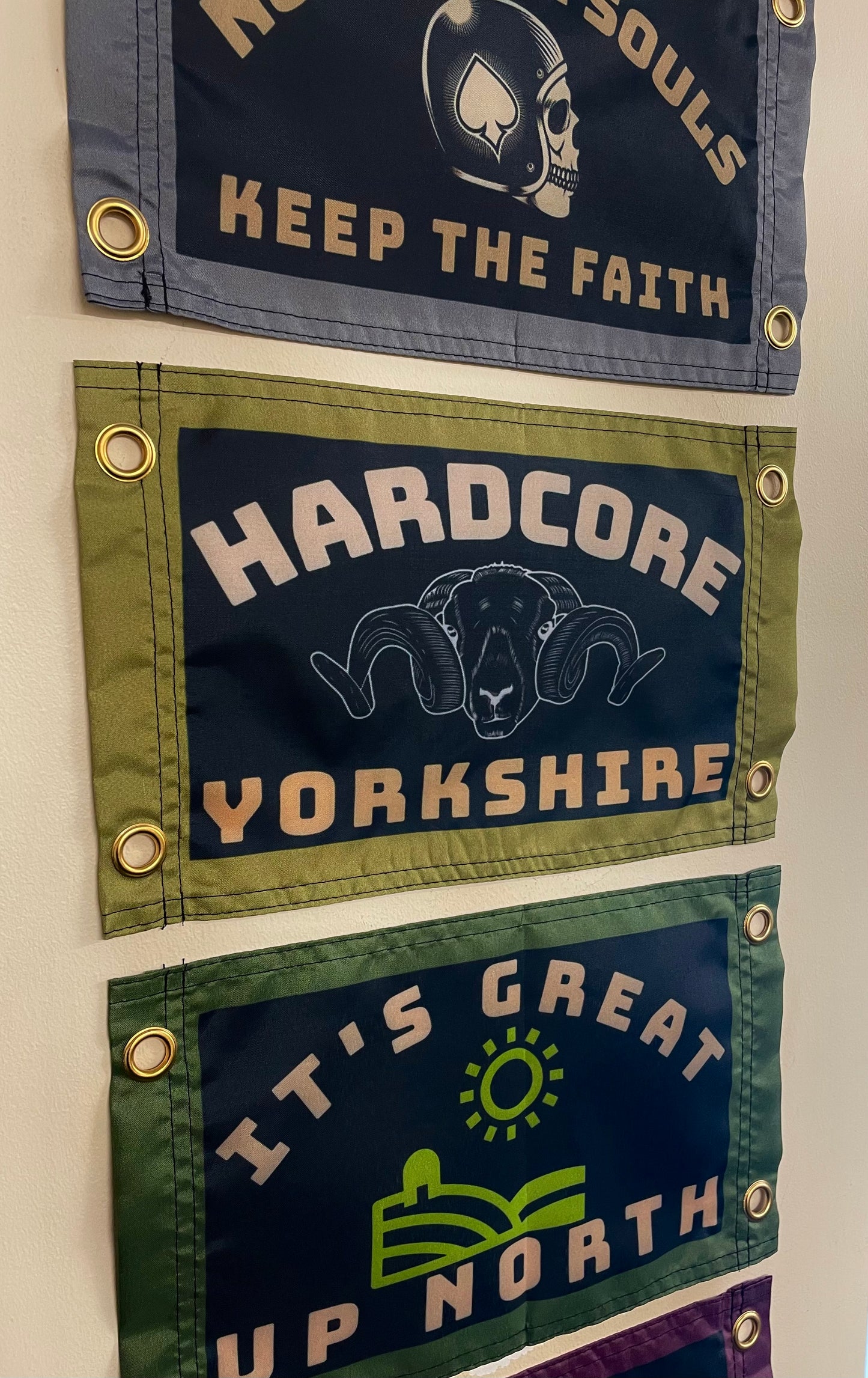 'HARDCORE YORKSHIRE' (Swaledale Sheep) Wall Pennant