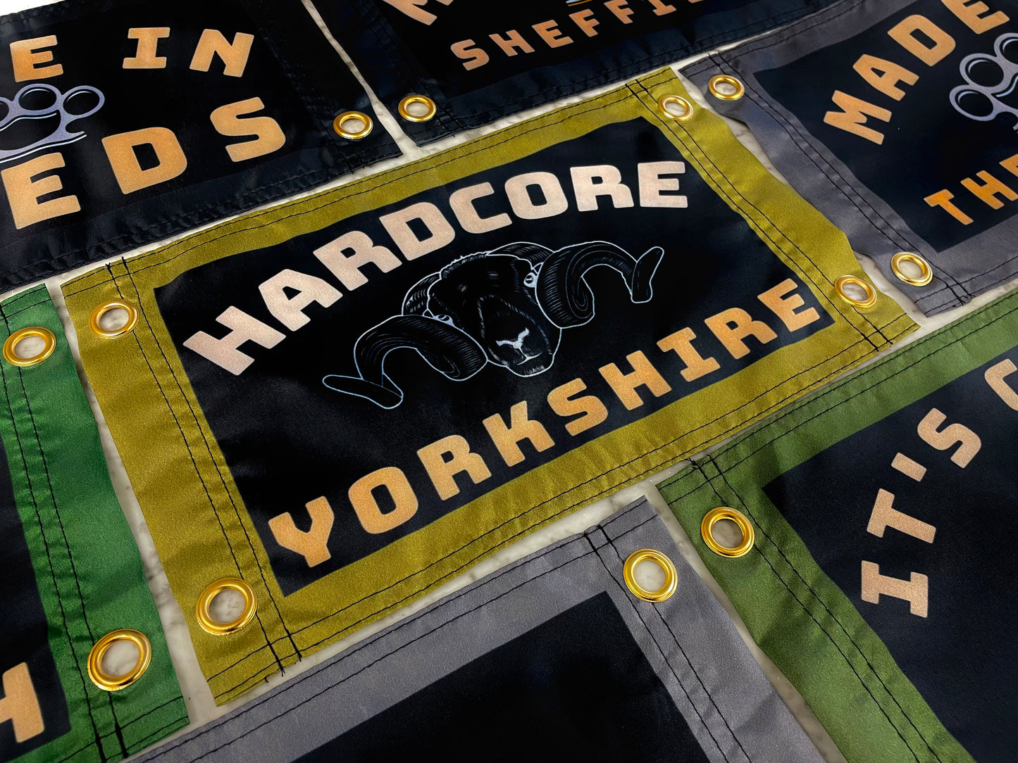 'HARDCORE YORKSHIRE' (Swaledale Sheep) Wall Pennant