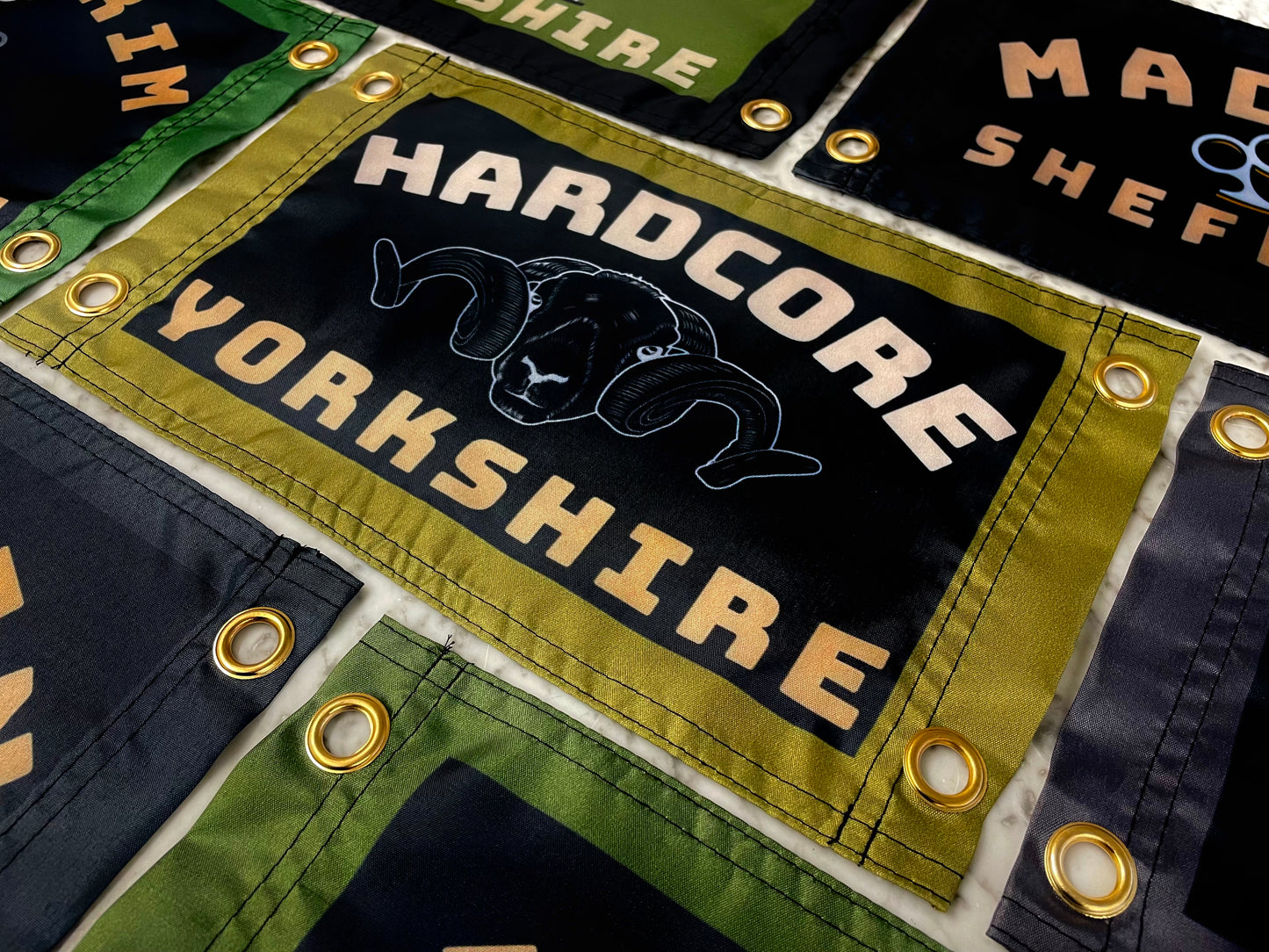 'HARDCORE YORKSHIRE' (Swaledale Sheep) Wall Pennant