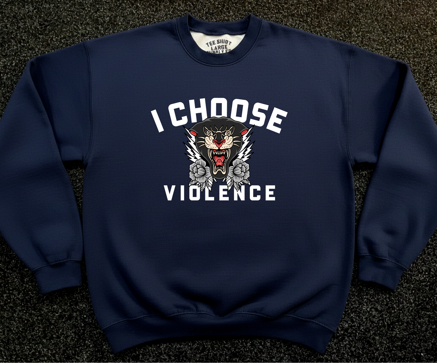 'I CHOOSE VIOLENCE' Sweatshirt - Navy Blue