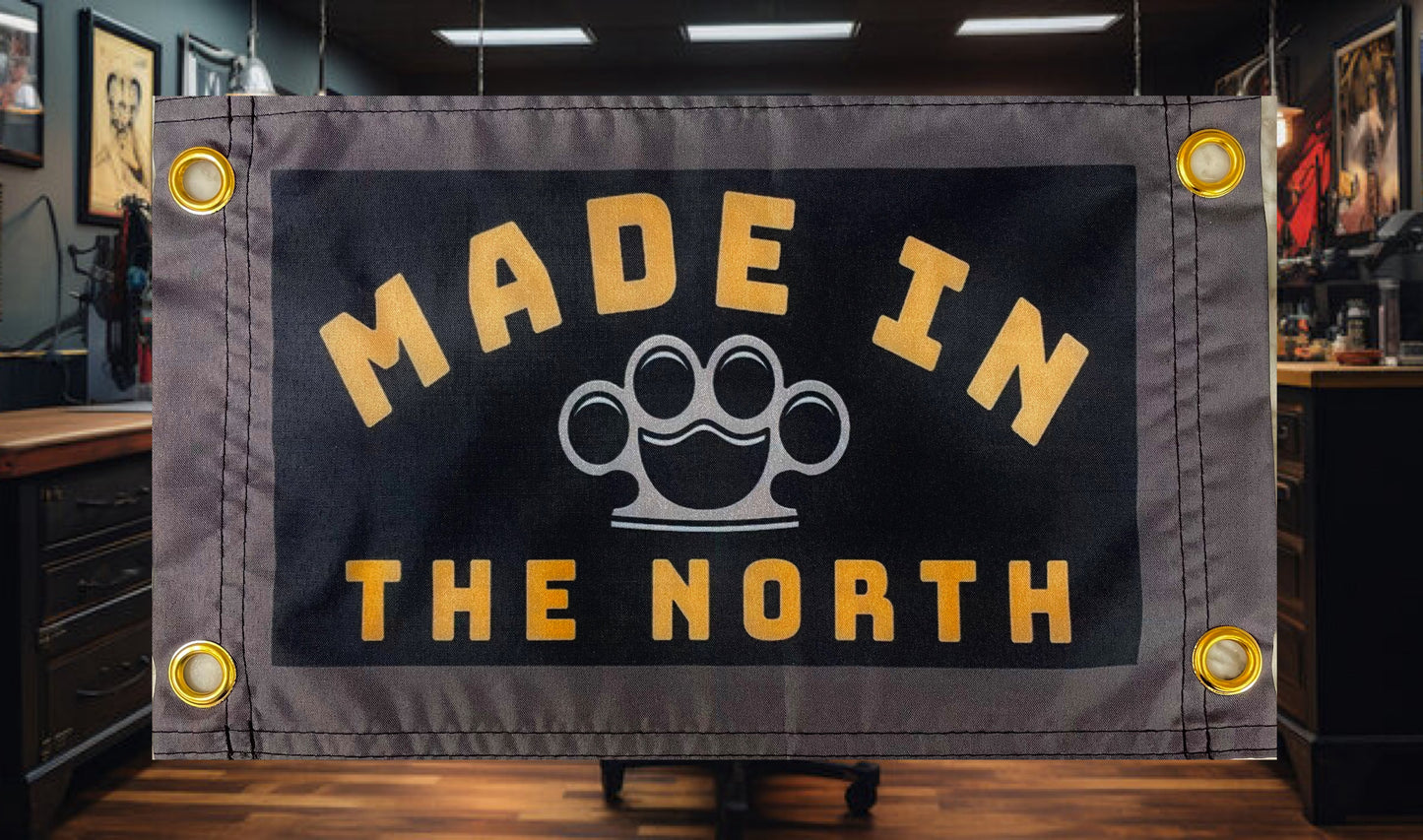 'MADE IN THE NORTH' (Knuckleduster) Wall Pennant