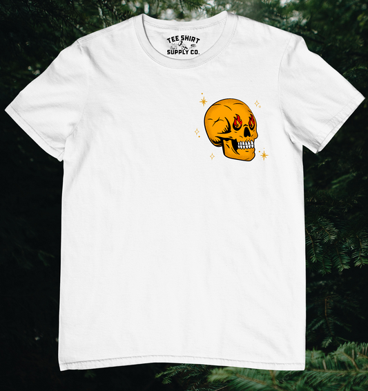 'FLAME EYED SKULL' TEE SHIRT