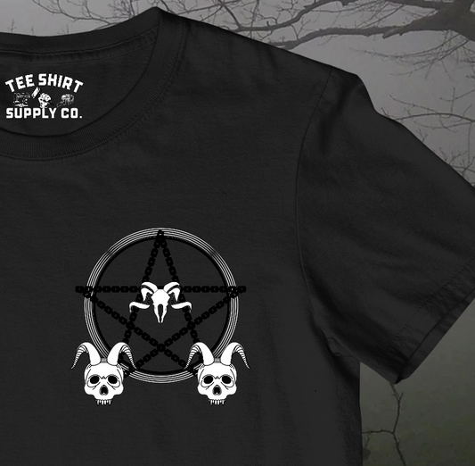 'RAM SKULL PENTAGRAM' TEE SHIRT