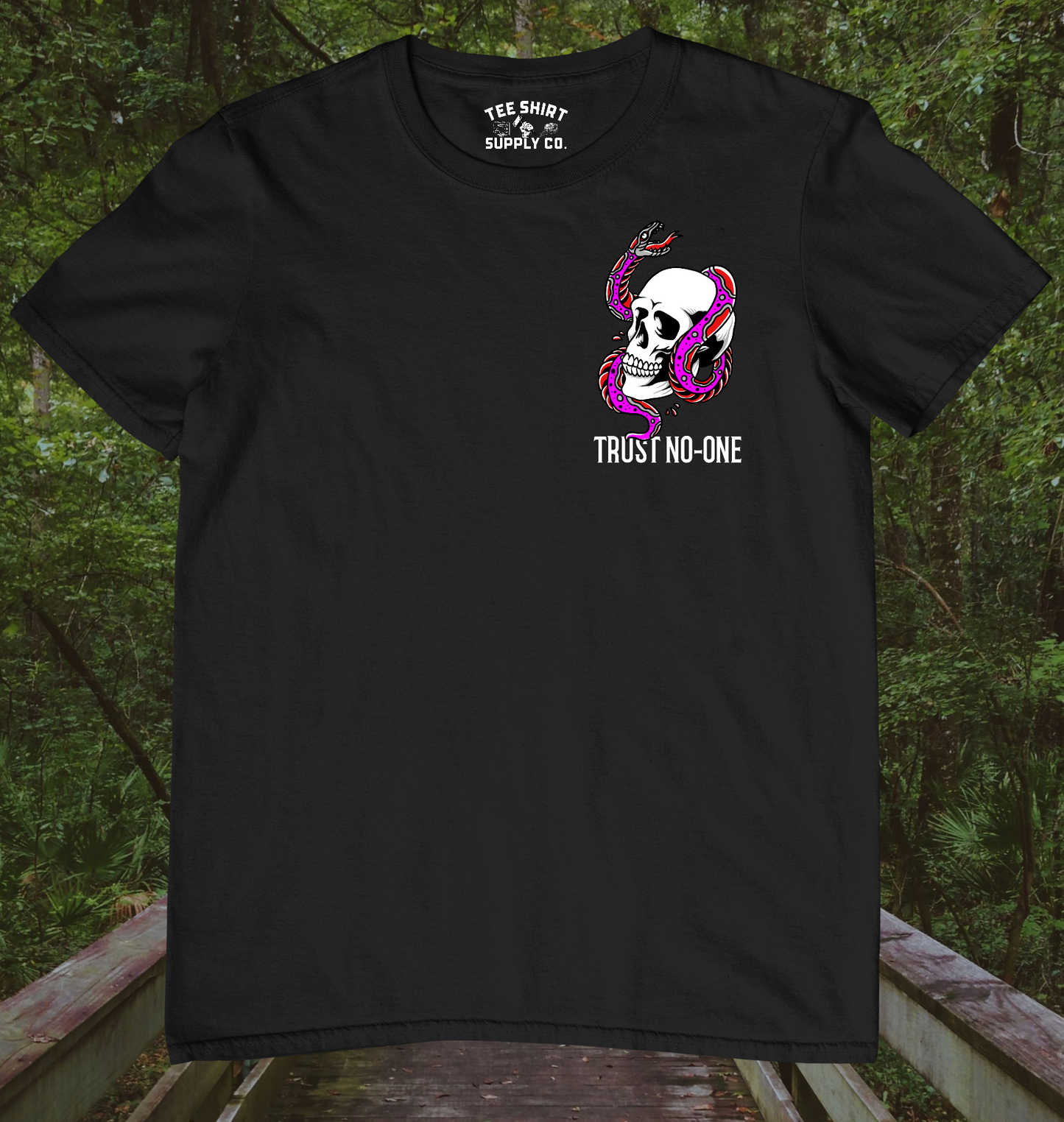 'TRUST NO-ONE' SKULL TATTOO TEE SHIRT