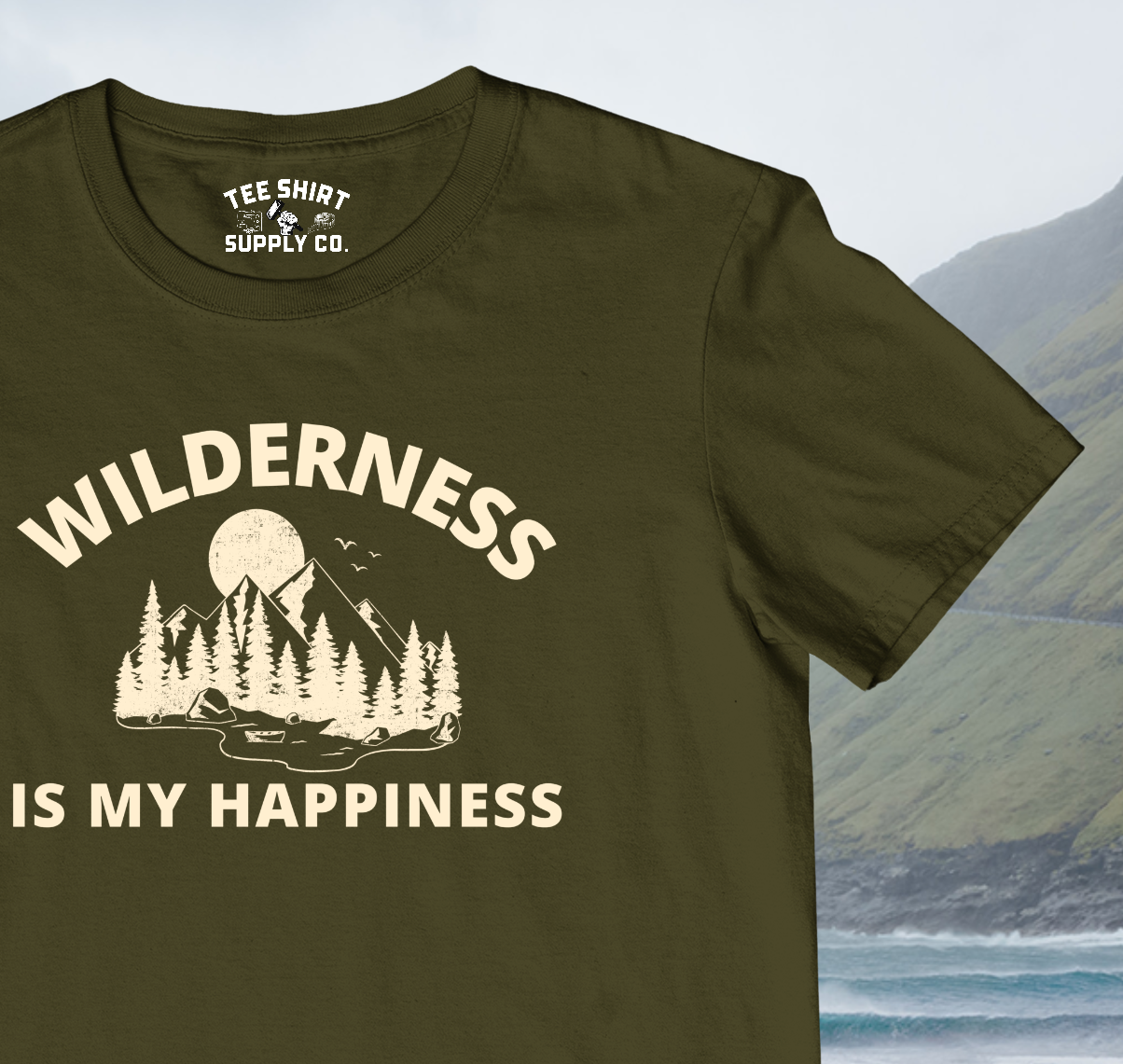 'WILDERNESS IS MY HAPPINESS' TEE SHIRT