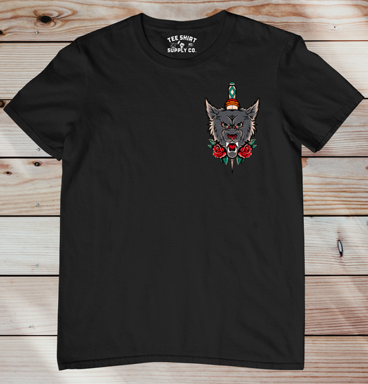 'LONE WOLF' TATTOO TEE SHIRT