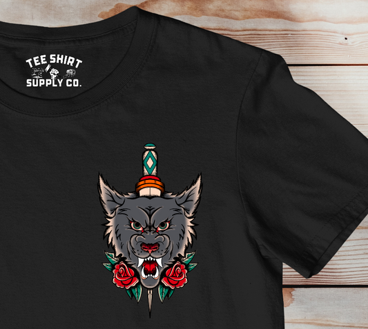 'LONE WOLF' TATTOO TEE SHIRT